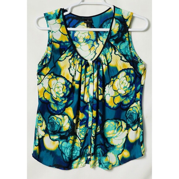 Worthington Ladies Sleeveless Top Size XL Polyester Pleated Buttons Front - Picture 1 of 3